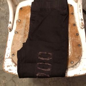 Brown Faux Destroyed Leggings